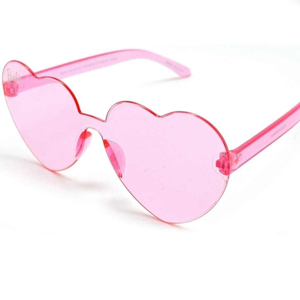Barbie Girl's Pink Heart Shaped Fashion Sunglasses w/ Matching Headband and Bow - Picture 3 of 8